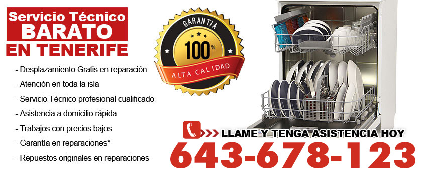 SERVICIO TÉCNICO DE LAVAVAJILLAS EN TENERIFE